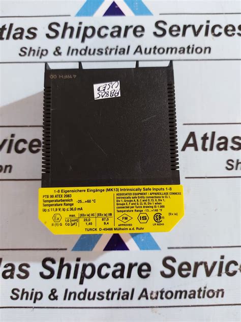 Turck Mk Ex R Vdc Isolating Switch Amplifier Atlas Shipcare