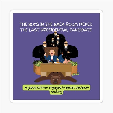 Advanced English Idiom The Boys In The Backroom Sticker By