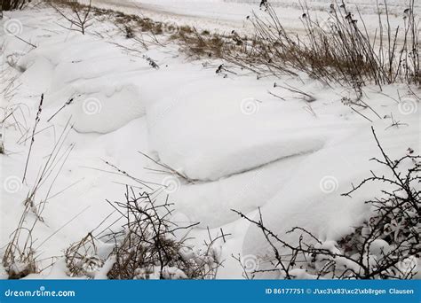 Drifting Snow In Roadside Stock Image Image Of Snow 86177751