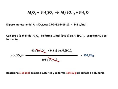 Problema resuelto de reacción química al2 o3 y h2so4