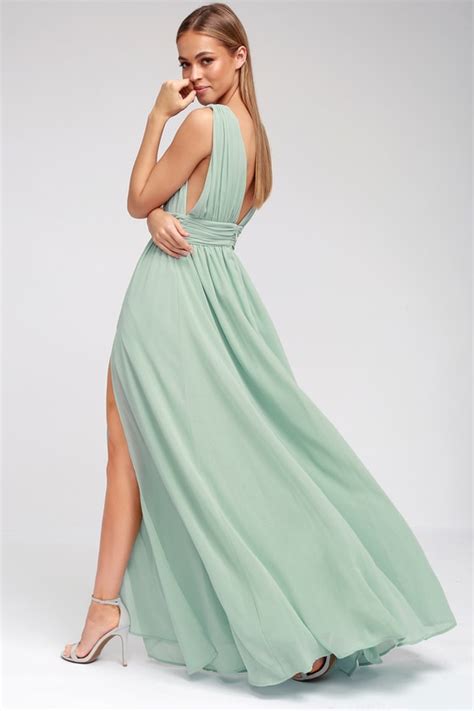 View our amazing selection of unique bridal dresses and gowns featuring the latest trends. Mint Green Gown - Maxi Dress - Sleeveless Maxi Dress - Lulus
