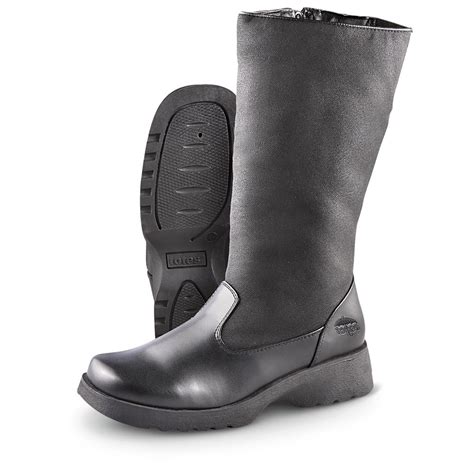 Womens Totes® Side Zip Paula Boots Black 206277 Winter And Snow