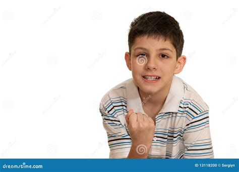 Angry Boy Is Showing His Fist Stock Photo Image Of Feeling Portrait