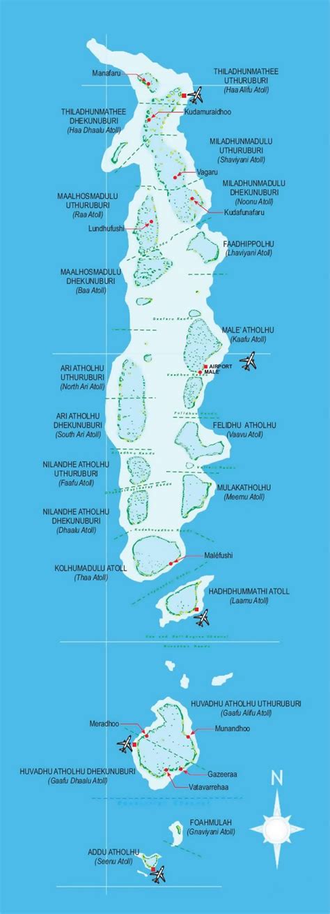 Detailed Map Of Maldives With Airports Maldives Asia Mapsland