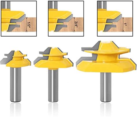 12 Router Bit 45 Degree Glue Joint Lock Miter Aplus Woodworking Cutter Tools Set 3 Pcs