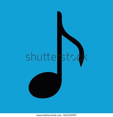 Black Music Note Icon Vector Blue Stock Vector Royalty Free 462100987