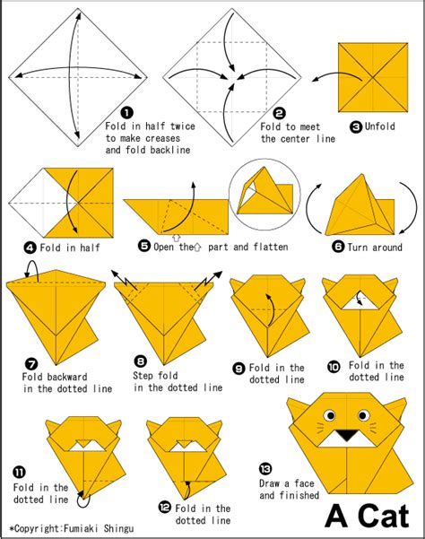Origami A Cat Easy Origami Instructions For Kids