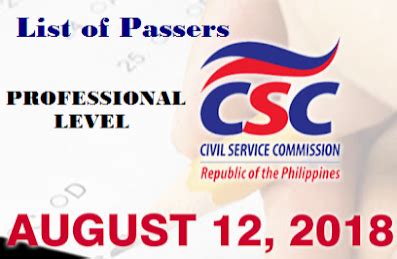 Civil Service Exam Result Cse Ppt August Region Professional Level Where In Bacolod