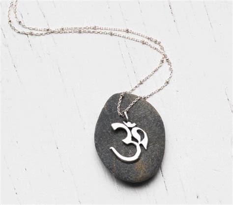 Om Necklace Sterling Silver Ohm Necklace Yoga By Redtruckdesigns Om
