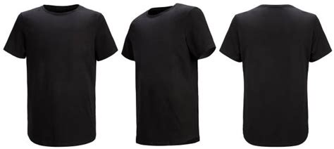 230 Camiseta Negra Frontal En Blanco Con Trazado De Recorte