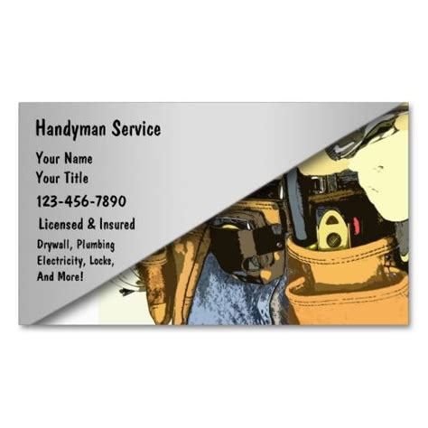 Handyman Business Cards Uk Handyman Business