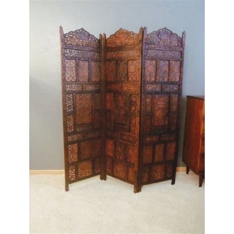 Carved Wood Moroccan Room Divider Chairish