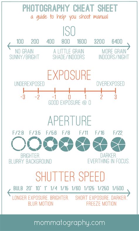 Printable Photography Cheat Sheet — Mommatography