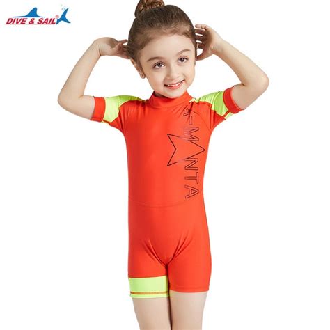 Dive And Sail Kids Swimming Suit Lycra One Piece Uv Protection Upf50
