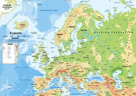 Mappa Geografica Delleuropa Cartina Ad Alta Risoluzione Del