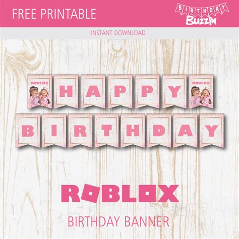 Free Printable Roblox Girl Birthday Banner Birthday Buzzin Artofit