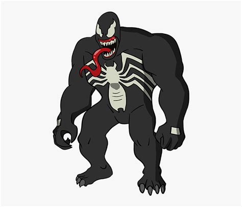 How To Draw Venom Venom Drawing Easy Step By Step Hd Png Download
