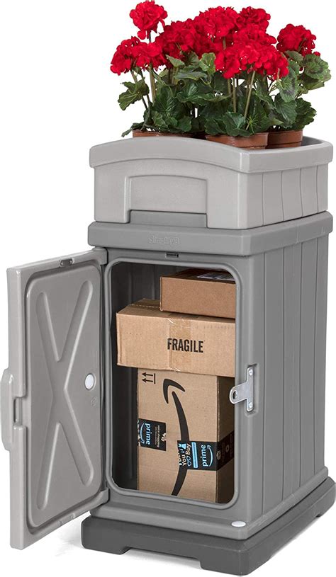 Simplay3 Hide Away Parcel Delivery Box With Planter Gray Amazonca