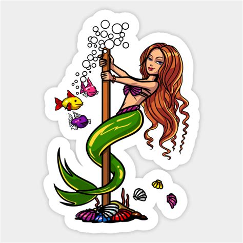 Mermaid Pole Dancing Mermaid Pole Dance Sticker Teepublic