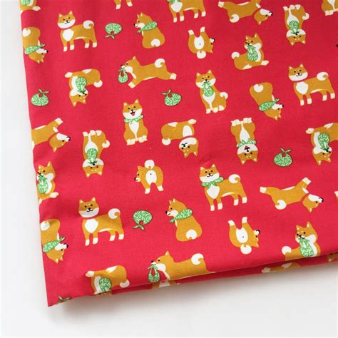 Dog Cotton Fabric By The Yard Animal Cute Baby Fabric Etsy