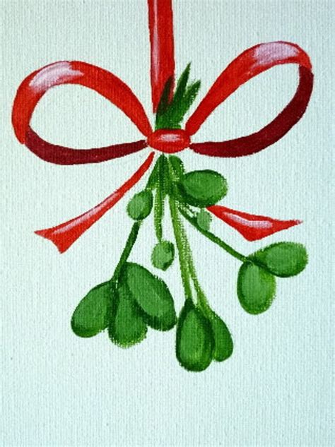 Items Similar To Mistletoe Original Painting By Jamies Art 8x10 On Etsy