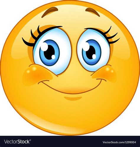 Eyelashes Emoticon Vector Image On Happy Smiley Face Smiley Emoji