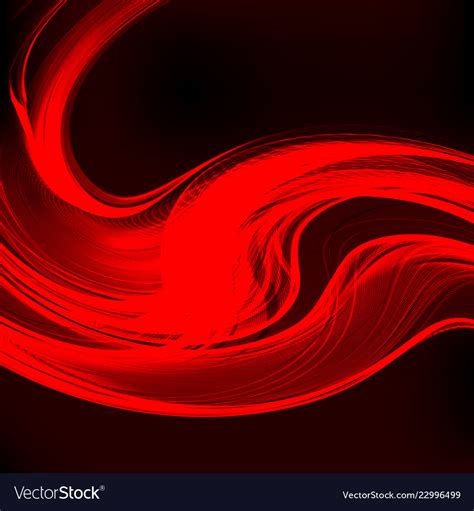 Abstract Red Waves On The Dark Background Vector Image