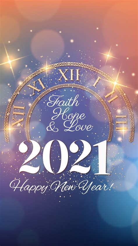 Faith Hope Love Happy New Year 2021