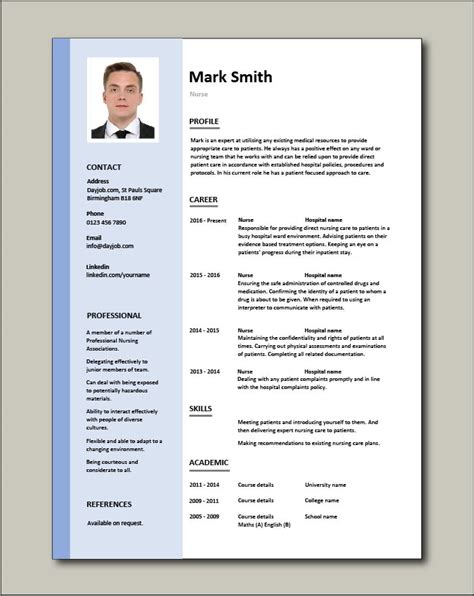 Nurse Resume Template Free Download Free Printable Templates