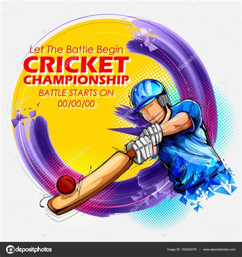 Batsman Playing Cricket Championship Sports Stock Vector By ©vectomart