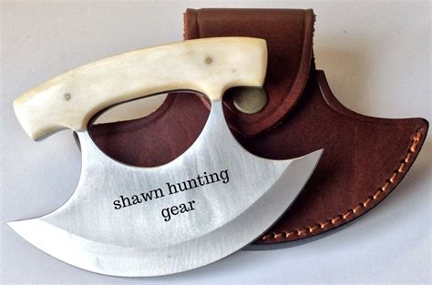 alaskan ulu knife 440c blade and bone handle shawn hunting gear