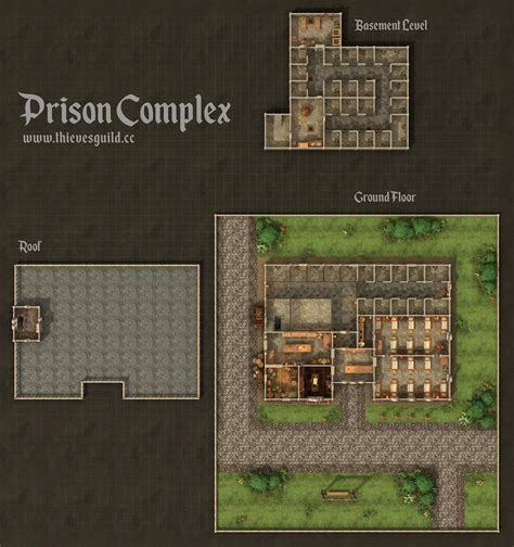 Prison Complexjail Cells And Barracks A Dandd Map The Thieves Guild