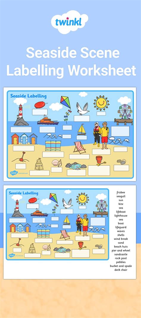 Free Seaside Scene Labelling Worksheet Speech Language Activities