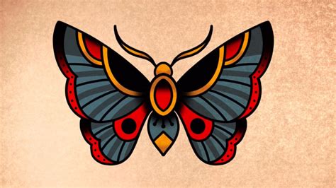 How To Draw An Old School Butterfly Tattoo Youtube Traditional