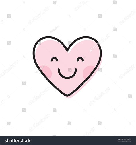 Cute Heart Emoji Smiling Face Icon Stock Vector 548358331