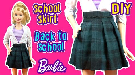 Back To School How To Make Barbie Doll Uniform School Skirt Diy