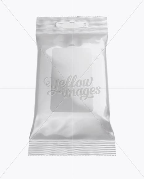 Download Glossy Wet Wipes Pack Mockup - Hero Shot in Flow-Pack ...