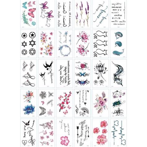 30pcs Waterproof Temporary Cute Tattoo Sticker Ins Fresh English Letter