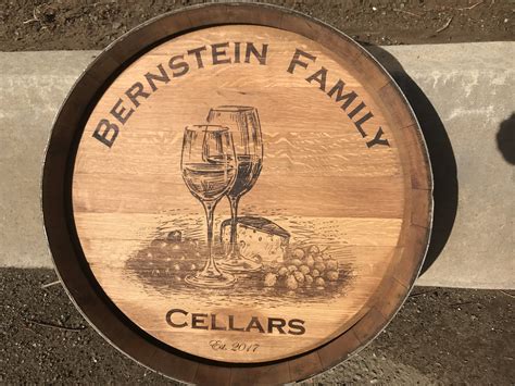24 25 Large Wine Barrel Lid Custom Engraved With Your Etsy