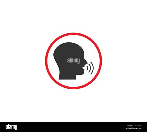 No Talking Quiet Silence Icon Vector Illustration Flat Design Stock