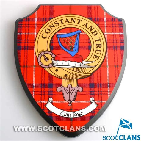 Rose Clan Crest Wall Plaque Clan Scottish Clan Tartans Scottish Clans