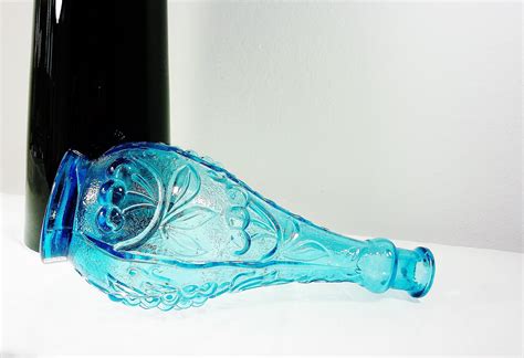 Rossini Italy Ocean Blue Textured Glass Art 11 Vase Etsy