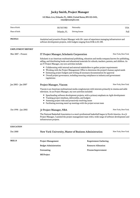 There is a good reason why we frame paintings: Executive Resume Templates 2020 in 2020 | Project manager ...