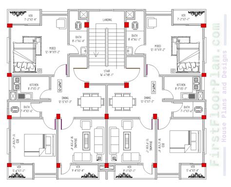 Three Storey Building Floor Plan And Front Elevation First Floor Plan