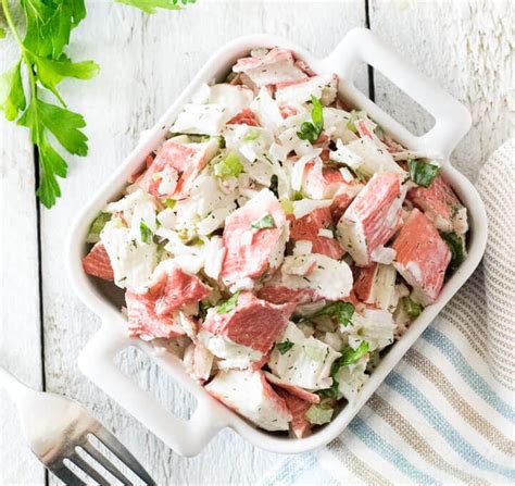 Then, break the imitation crab sticks into thin strips. Imitation Crab Salad | Recipe in 2020 | Imitation crab ...