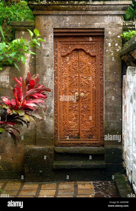 Entrance Door In Balinese House Stock Photo Alamy