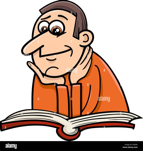 Reader Man Cartoon Illustration Stock Photo Alamy