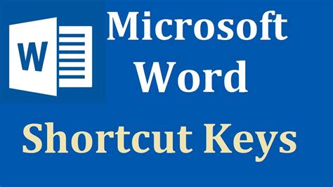 Microsoft Word Shortcut Keys And Their Functions Vidyagyaan