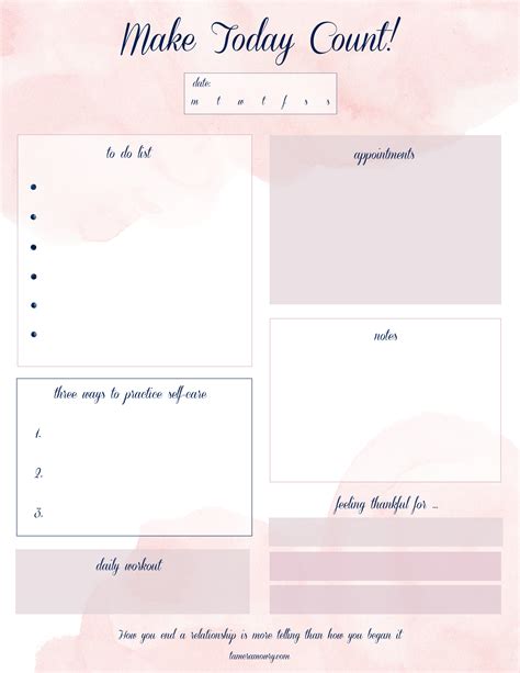 Daily Planner Printouts To Keep You Organized - Tamera Mowry