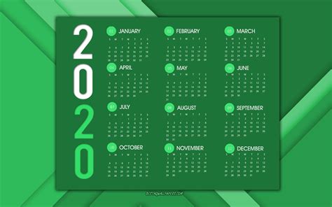 Calendar 2020 Wallpapers Wallpaper Cave